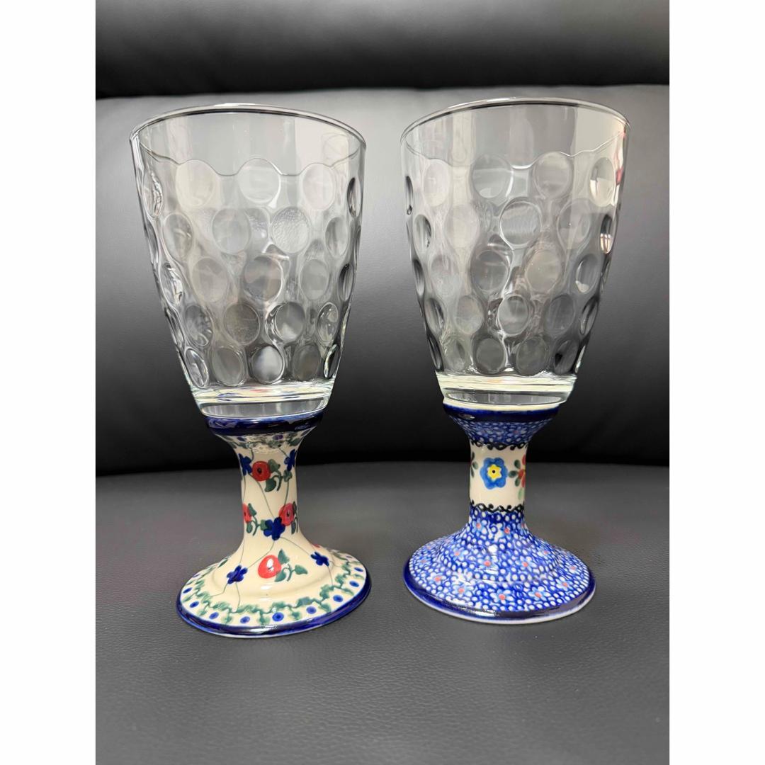 ポーランド食器 グラス 2点セット ワイン ビール ジュースポーリッシュポタリー