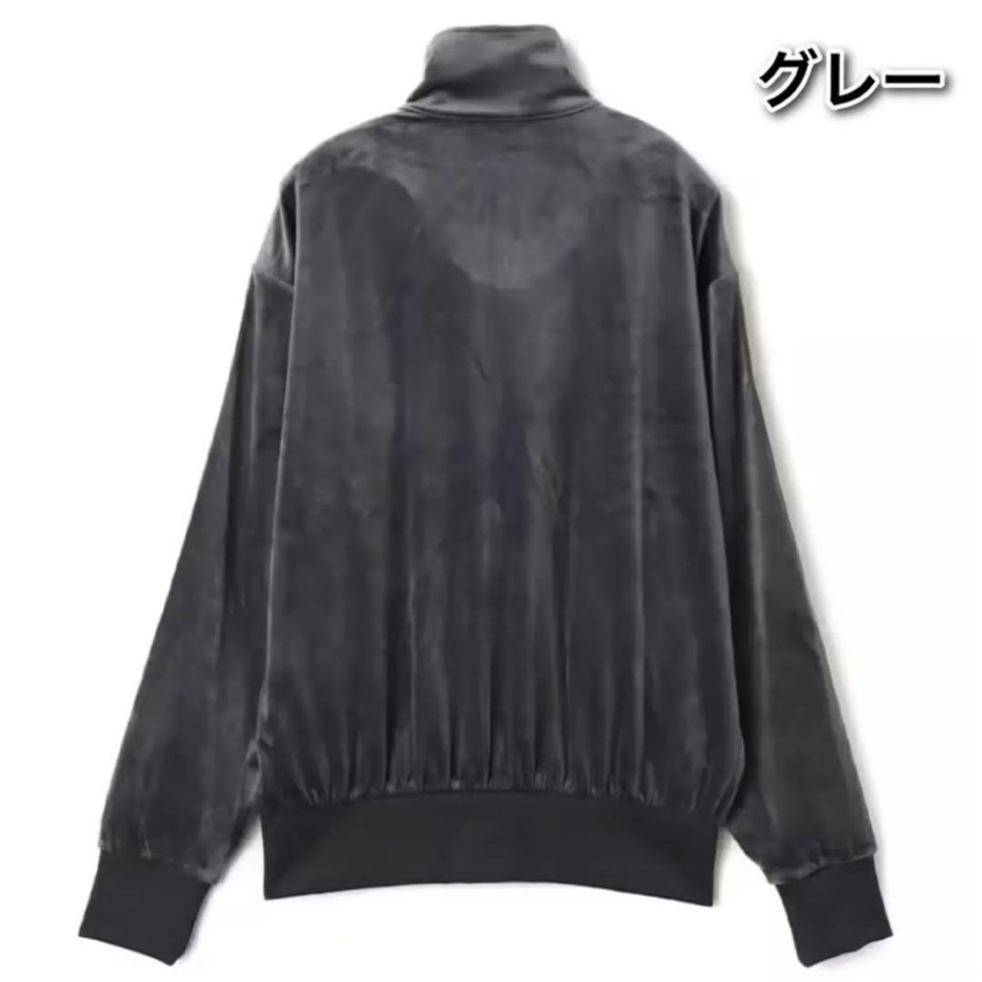 りんご adidas ファイヤーバード ベロア トラックトップ Mグレー