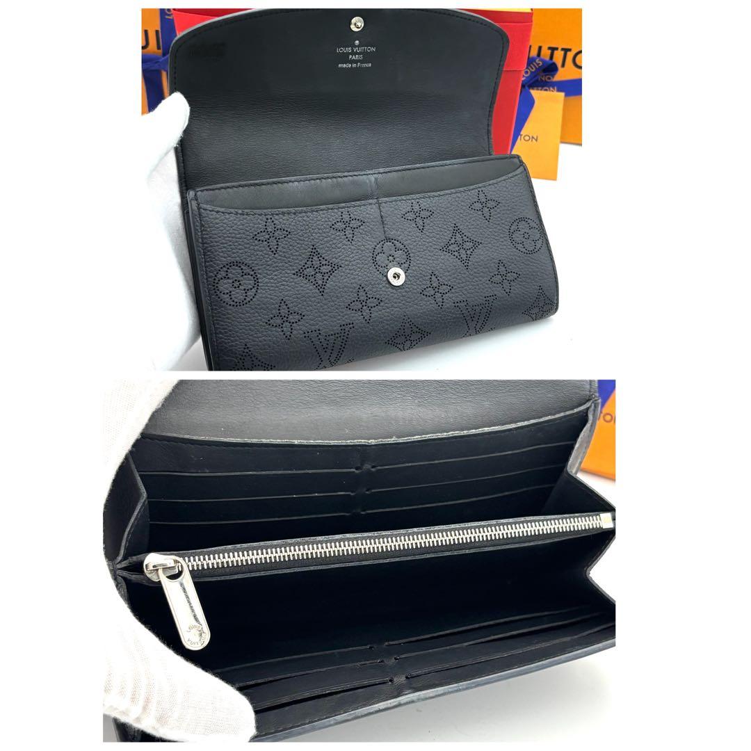 ☆美品☆箱付☆ルイヴィトン 長財布 モノグラムマヒナ ポルトフォイユイリス 黒