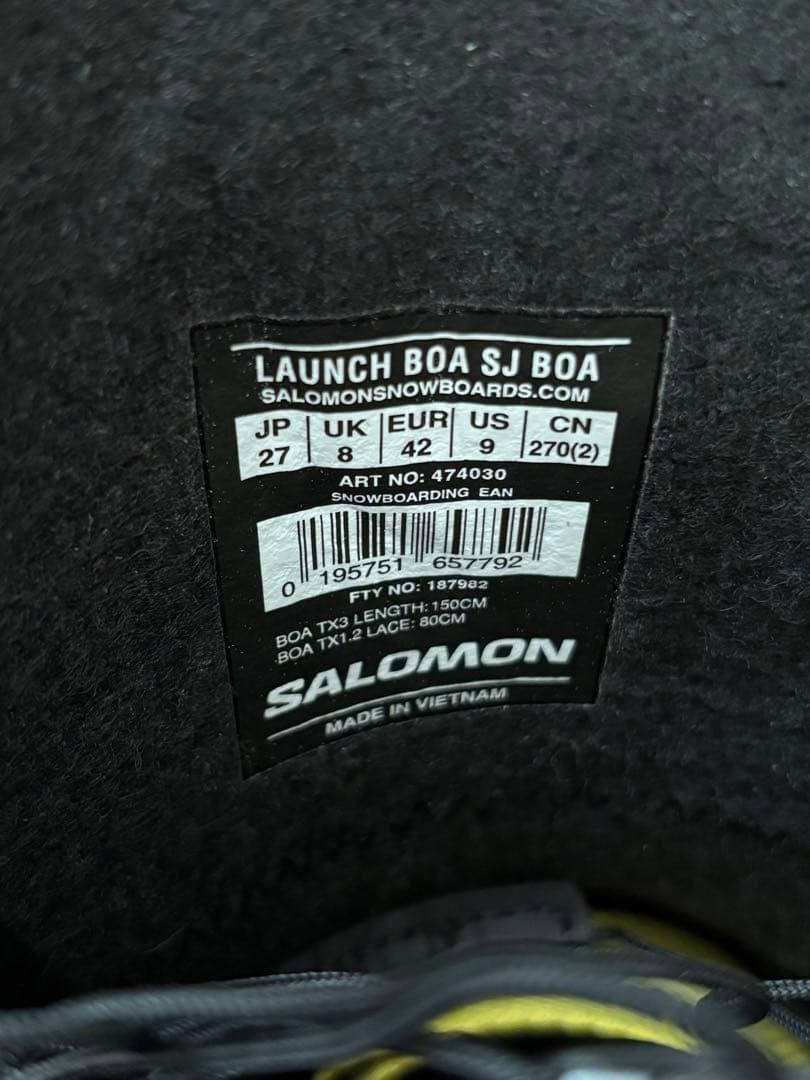 SALOMON LAUNCH BOA SJ BOA 27.0cm ブラック