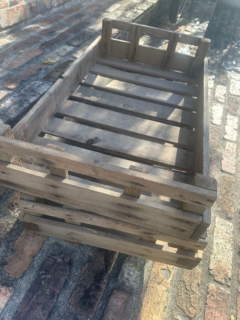 木製バスケット 1971年製？アンティーク　ベジタブルbox 2個セット