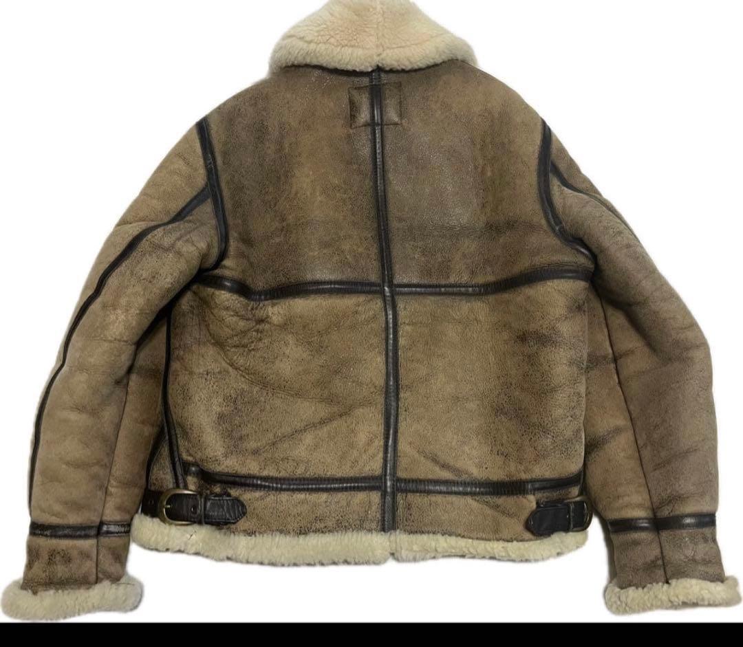 ショットB-3ムートンフライトジャケットADEALジッパー尾錠金具に刻印 38