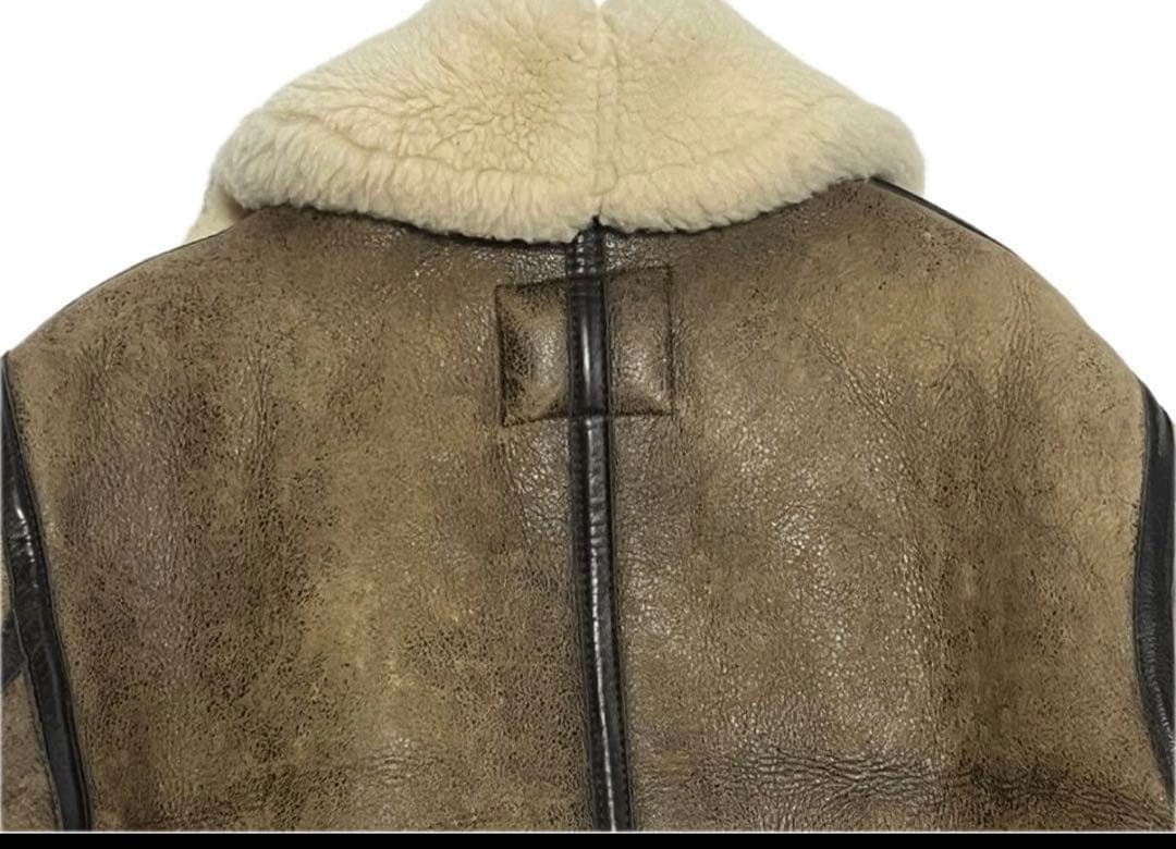 ショットB-3ムートンフライトジャケットADEALジッパー尾錠金具に刻印 38