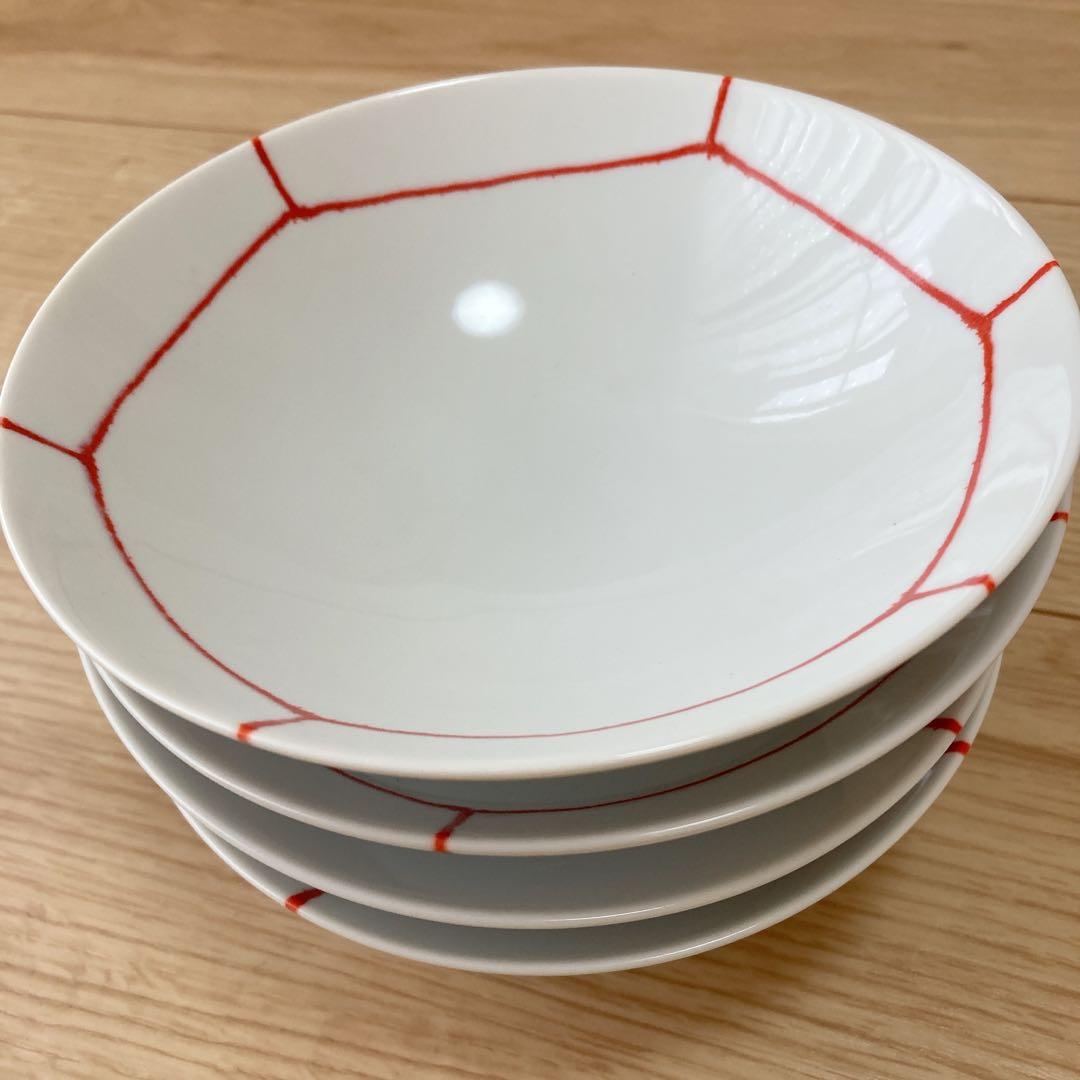 【美品】白山陶器　平茶碗　4客セット　ボウル　鉢　波佐見焼　平茶わん