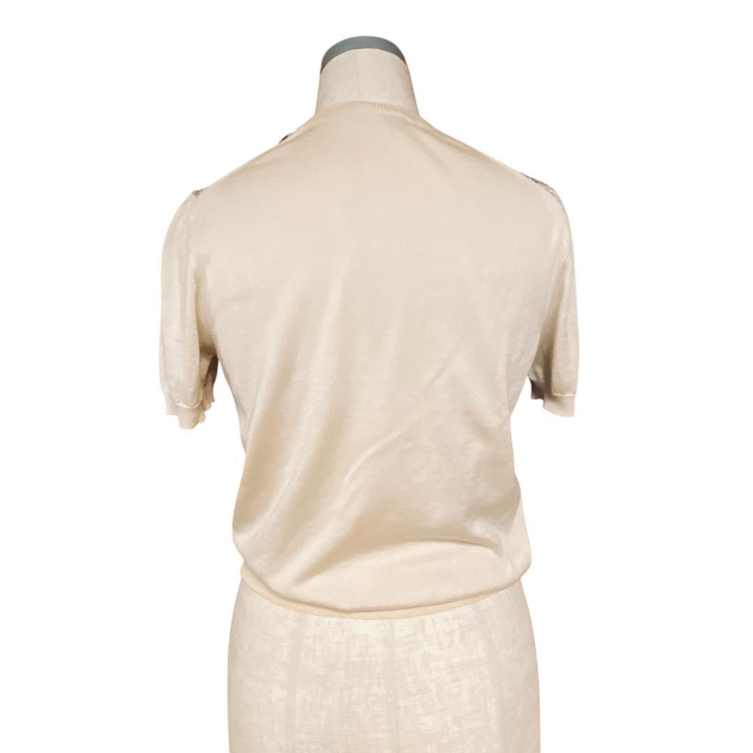 美品＊Salvatore Ferragamo フェラガモ＊絹半袖トップスXS