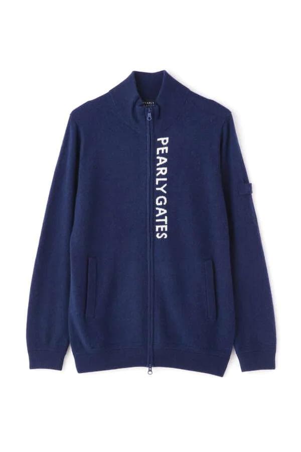 カシミヤ フルジップアップ ニットブルゾン 4 M ネイビー パーリーゲイツ