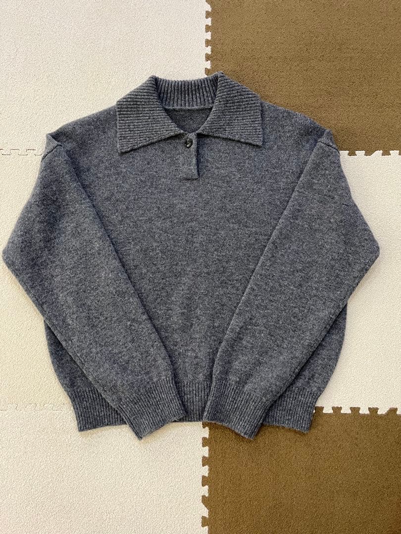 北欧暮らしの道具店　グレー ポロネック 長袖ニット　新品