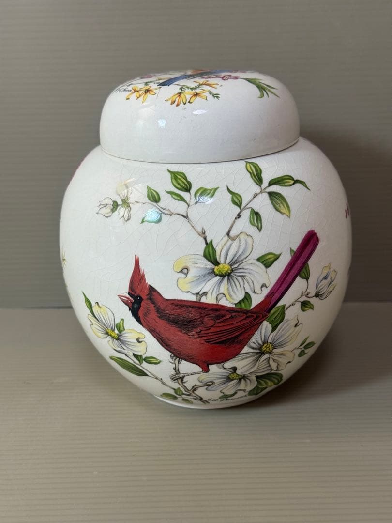 2789 ロイヤルコールドン  Cauldon 花鳥　茶壺