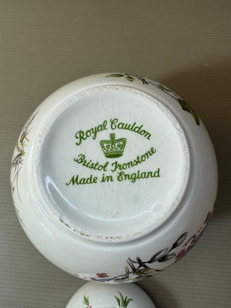 2789 ロイヤルコールドン  Cauldon 花鳥　茶壺