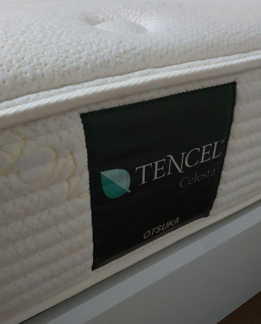 TENCELシングルマットレス&ベッドフレーム白