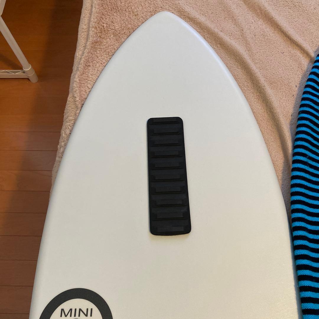 ミニデザイン スキムボード　ケースカバー付　グレー　ベージュ　デッキパッド付