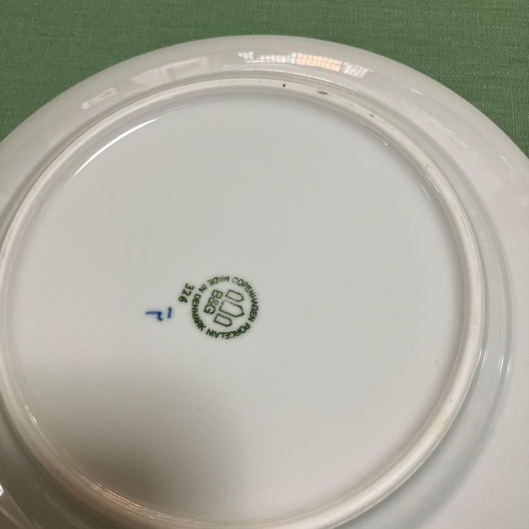 デンマークコペンハーゲンB＆Gの青い花模様の平皿セット6枚