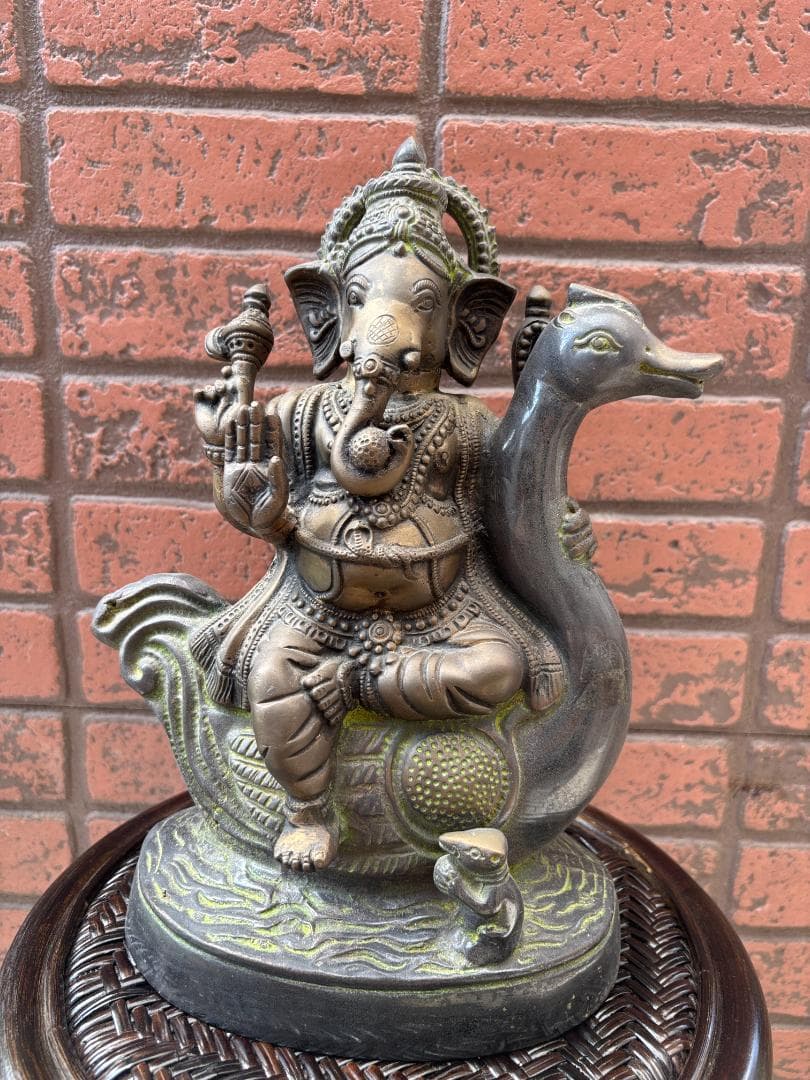 美品　珍33cmガネーシャ　置物　インテリア　幸運　神様　開運　学問商売繁盛