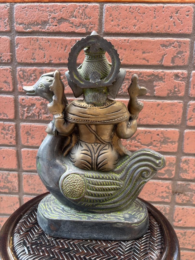 美品　珍33cmガネーシャ　置物　インテリア　幸運　神様　開運　学問商売繁盛