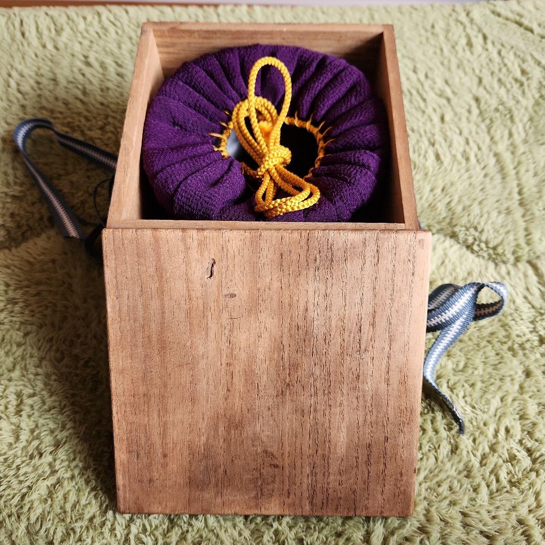 12～13cの黒褐秞茶碗仕覆桐箱付き