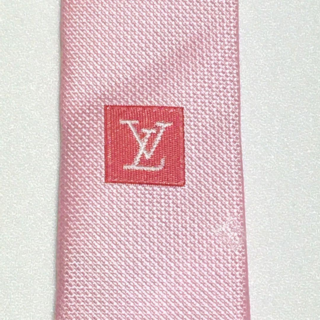 未使用級 ルイヴィトン Louis Vuitton ネクタイ ピンク LV柄