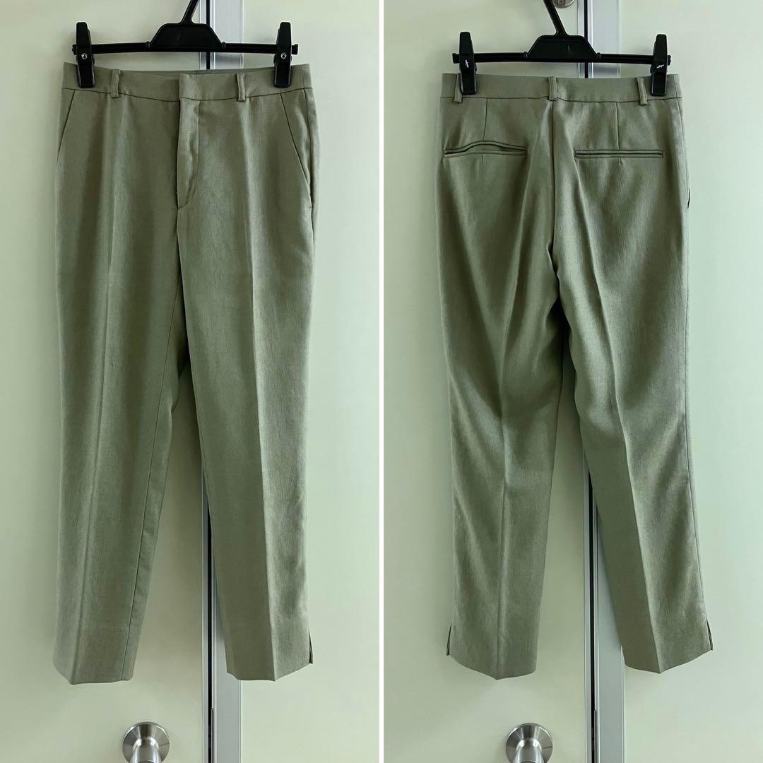 〓BEIGE,〓 khaki ノーカラー ボタンレス セットアップ スーツ