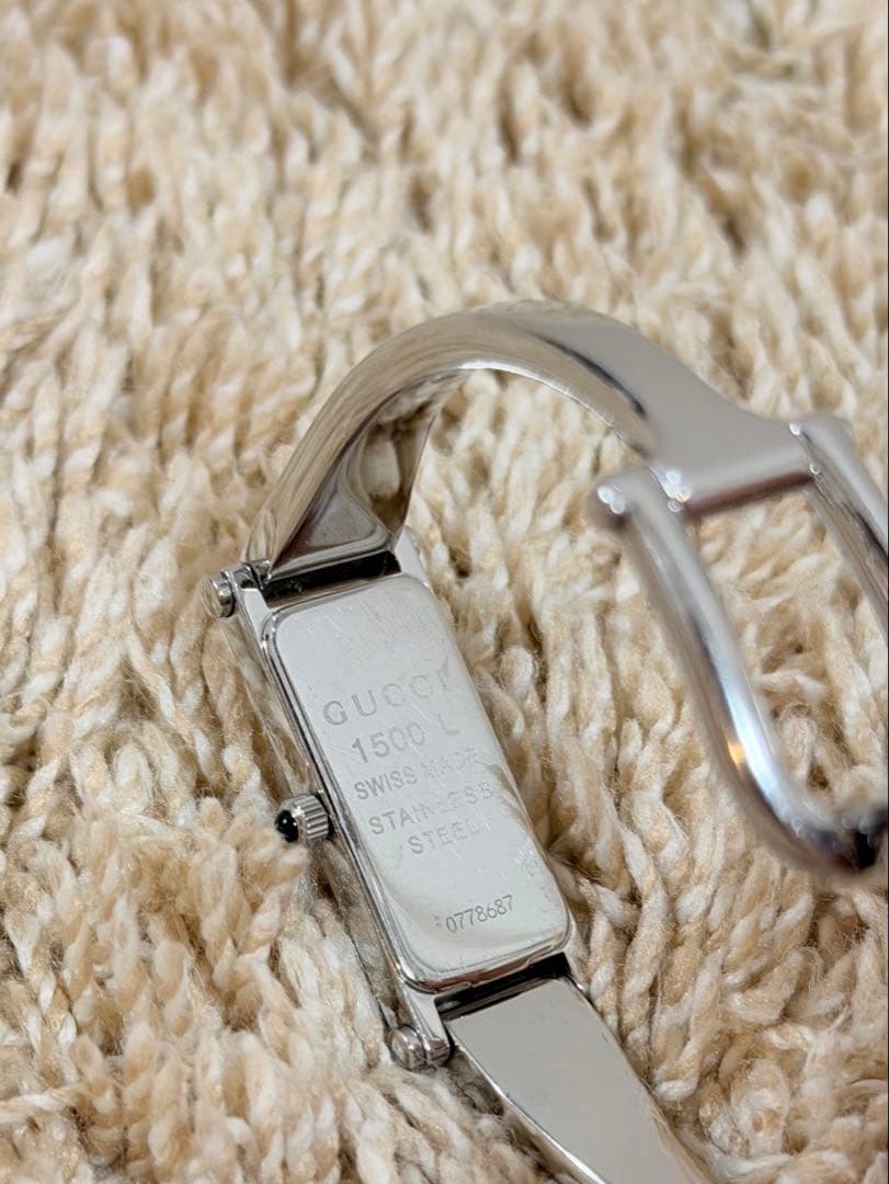 【電池交換済】GUCCI グッチ 1500L バングルウォッチ 腕時計 シルバー