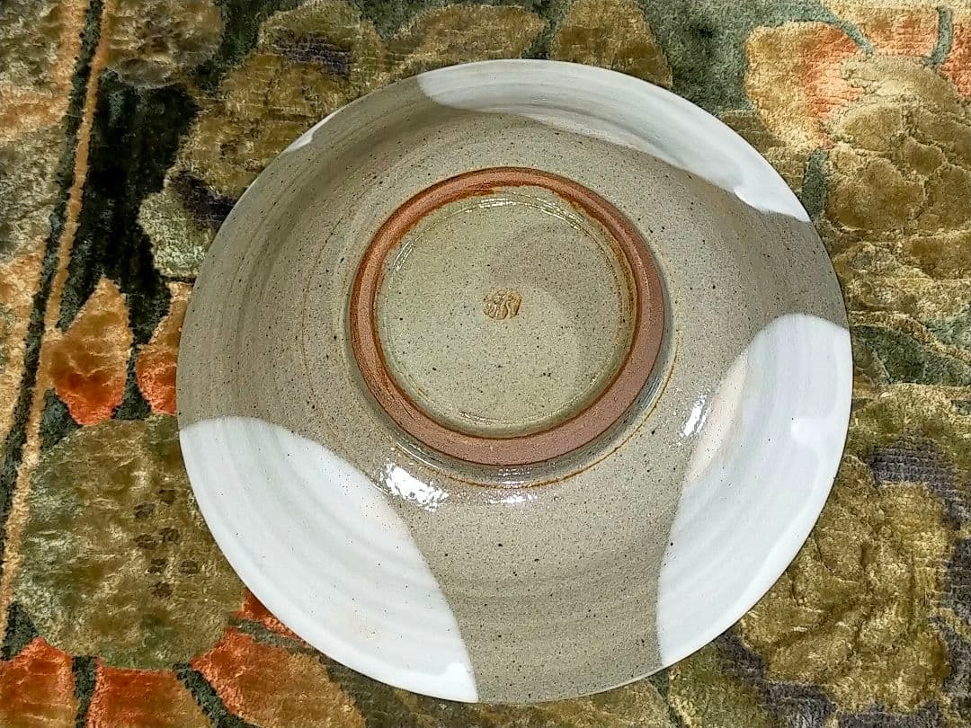 ♥未使用♥　神谷紀雄　♥鉄絵銅彩♥　あやめ文　鉢　共箱付き