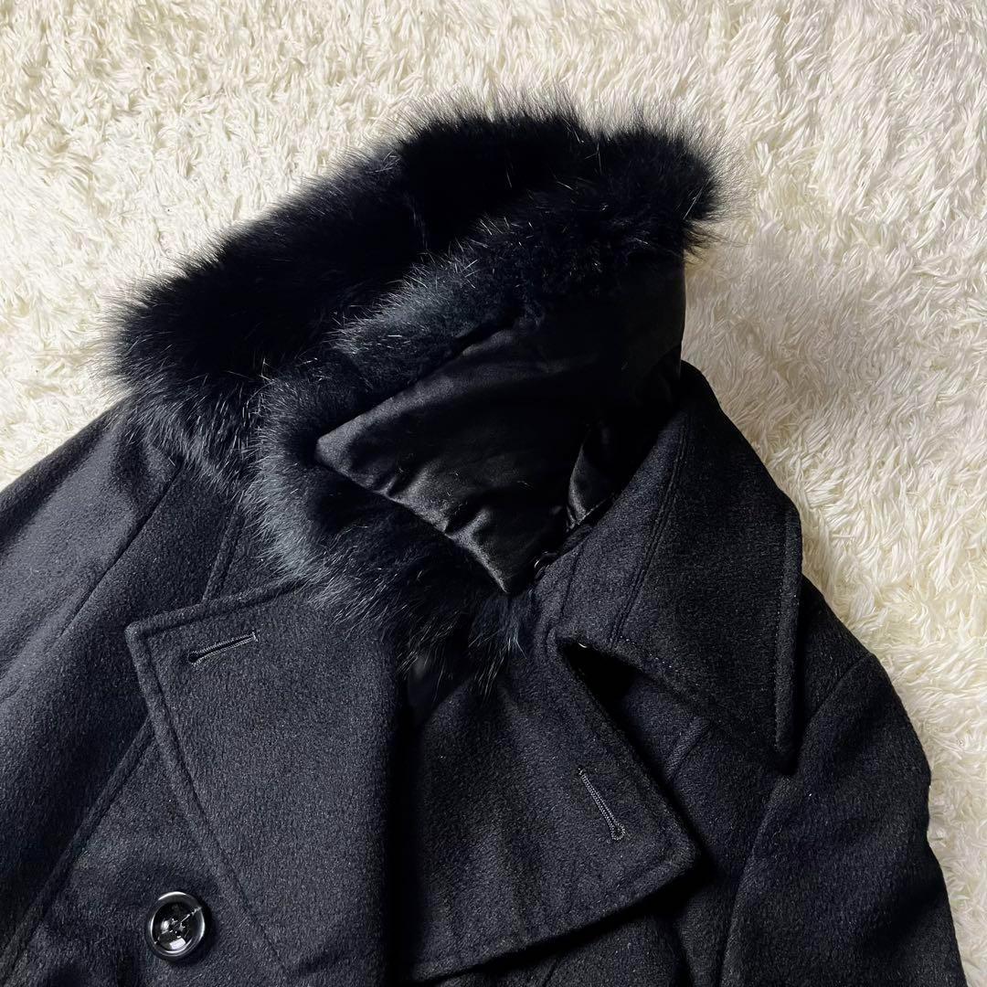 極美品✨バーニーズニューヨーク カシミヤ ロングコート フォックスファー ベルト