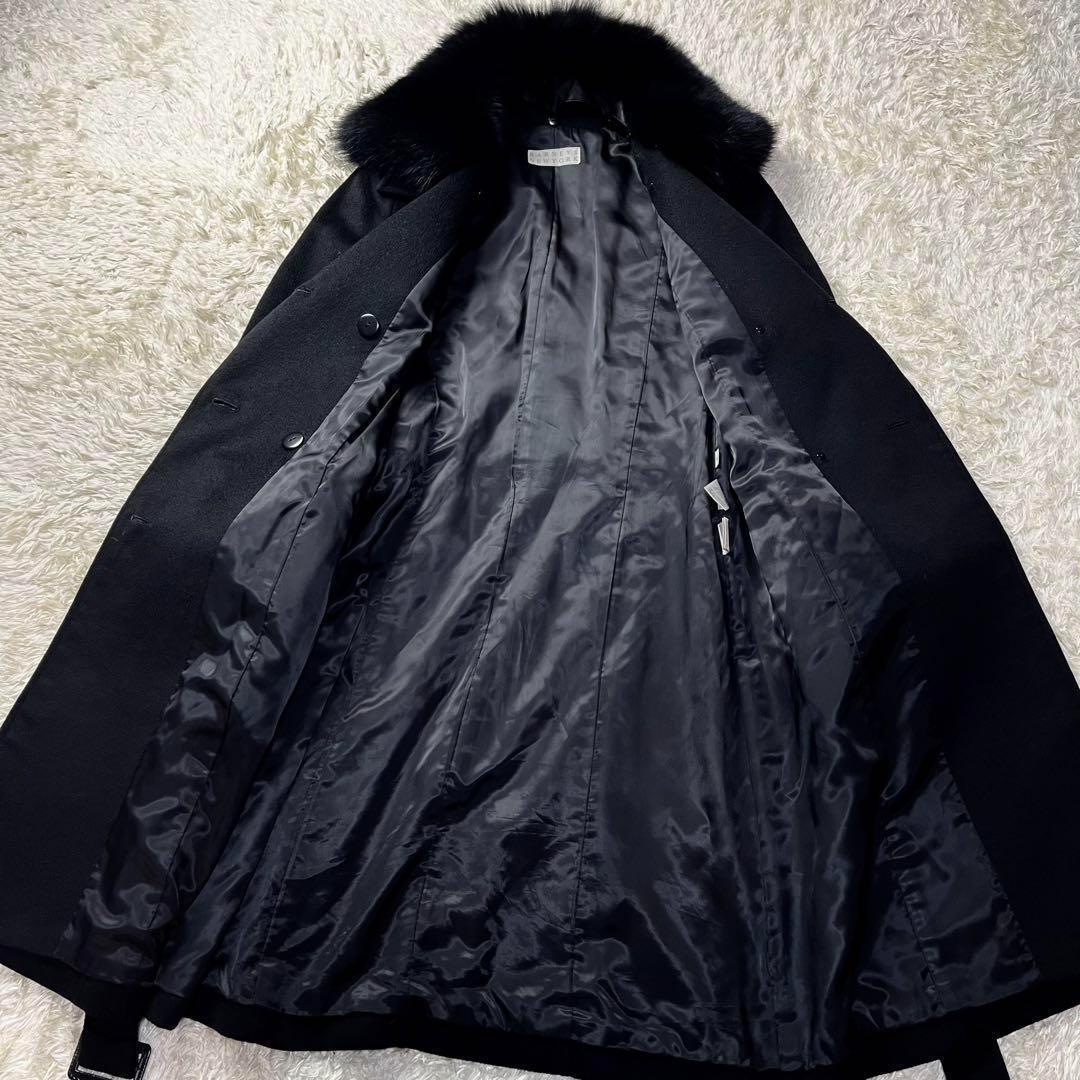 極美品✨バーニーズニューヨーク カシミヤ ロングコート フォックスファー ベルト