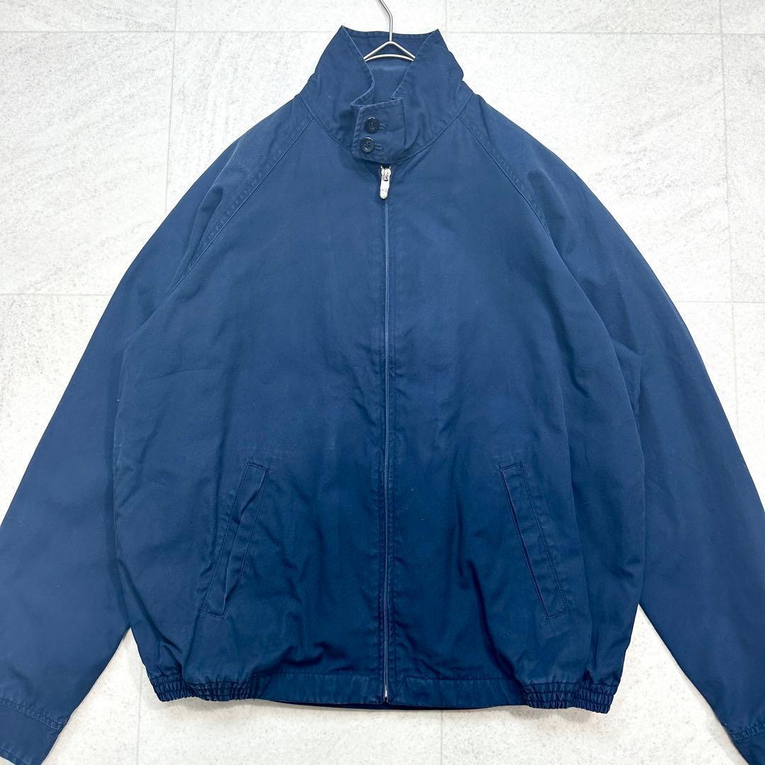 【VAN JACKET】スウィングトップ アーチロゴ 裏地チェック 紺 L