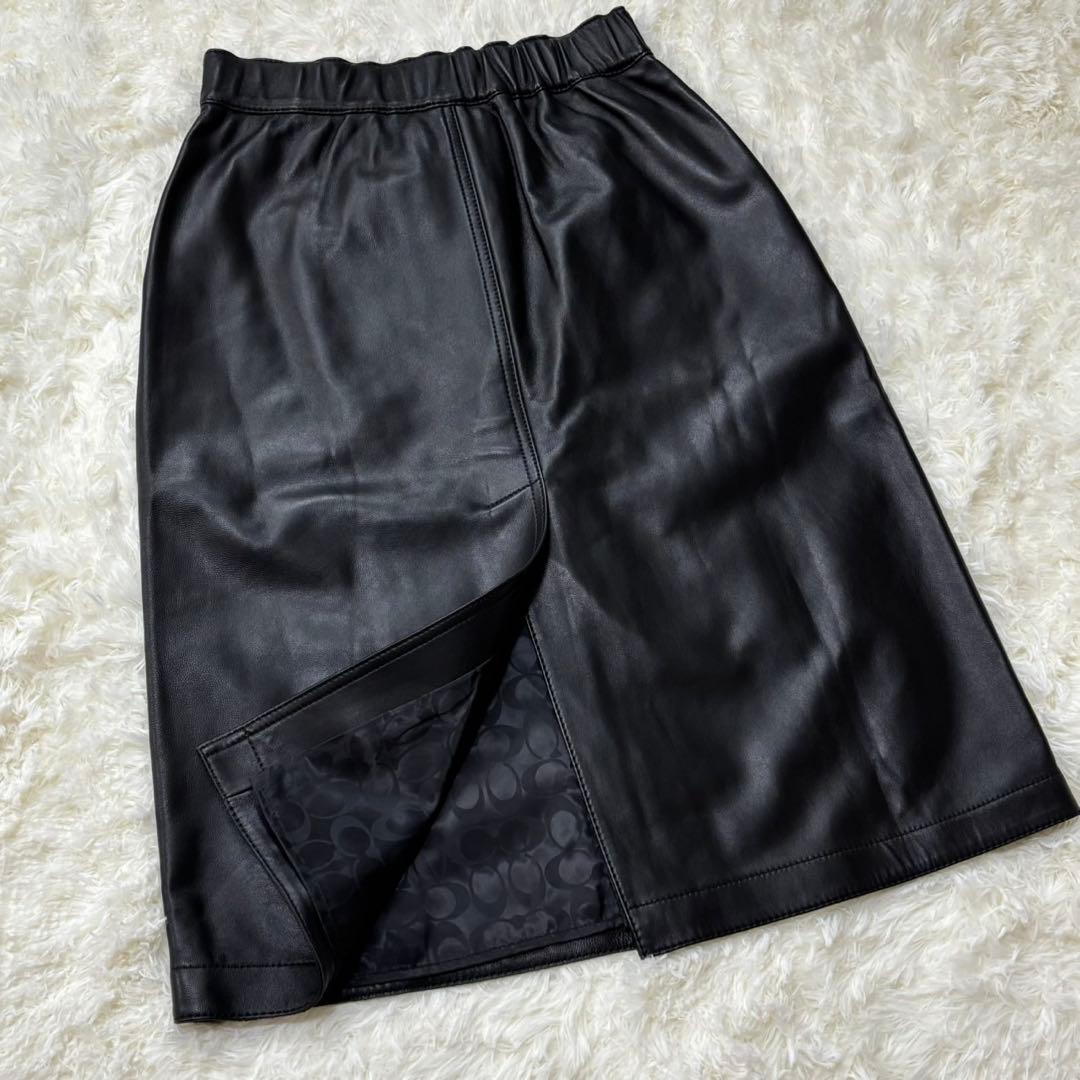 【新品未使用】羊革 本革 COACH コーチ レザースカート