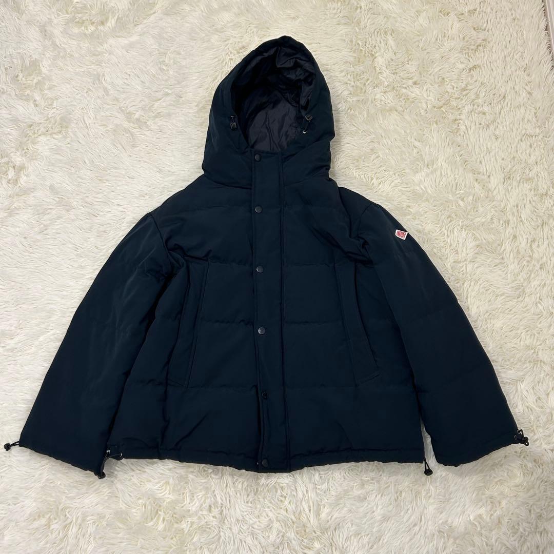 【美品】DANTON ダントン フーデッド ダウン ジャケット 紺 XS