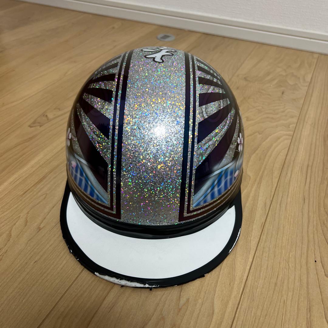 桜と富士山デザイン 半帽ヘルメット　コルク半