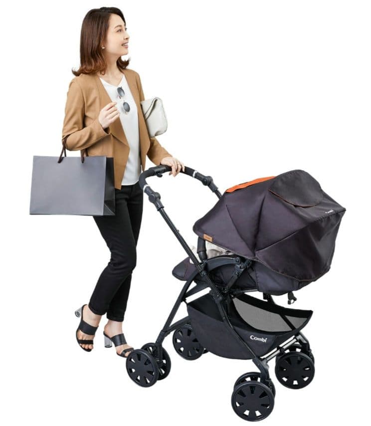 コンビホワイトレーベル クロスゴー ベビーカー　エッグショック　ガーデニアグレー