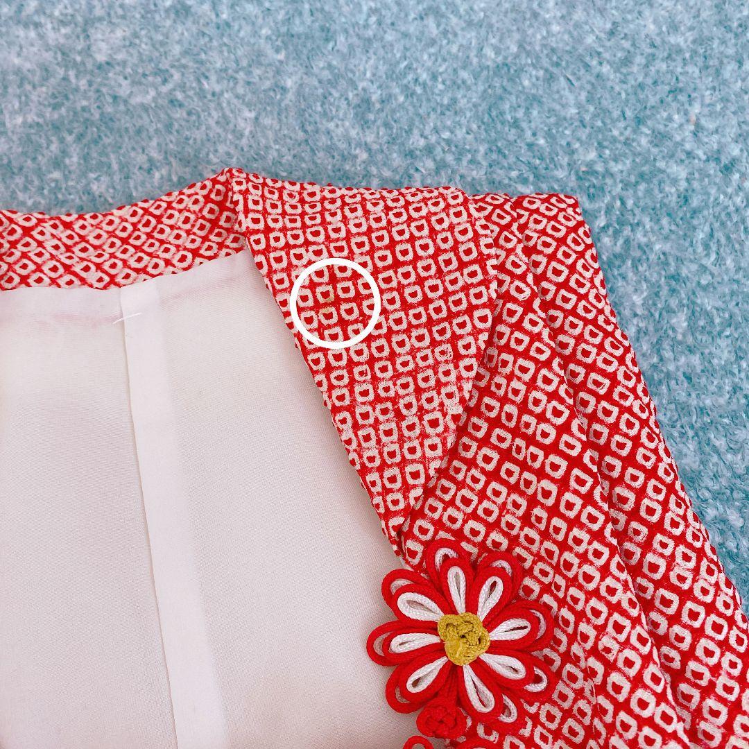 七五三 3歳 正絹 総絞り 被布 着物 バッグ 草履 髪飾り セット