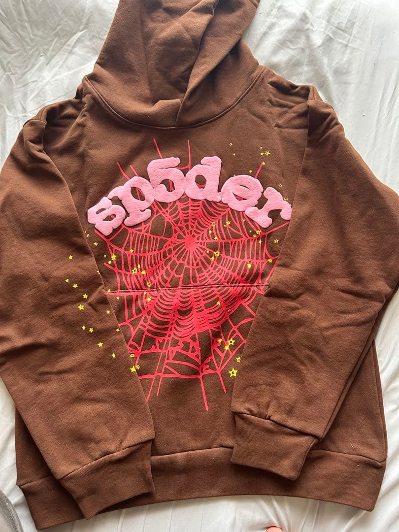 sp5der パーカー茶色 sp5der og web hoodie 正規品