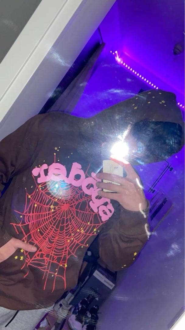 sp5der パーカー茶色 sp5der og web hoodie 正規品