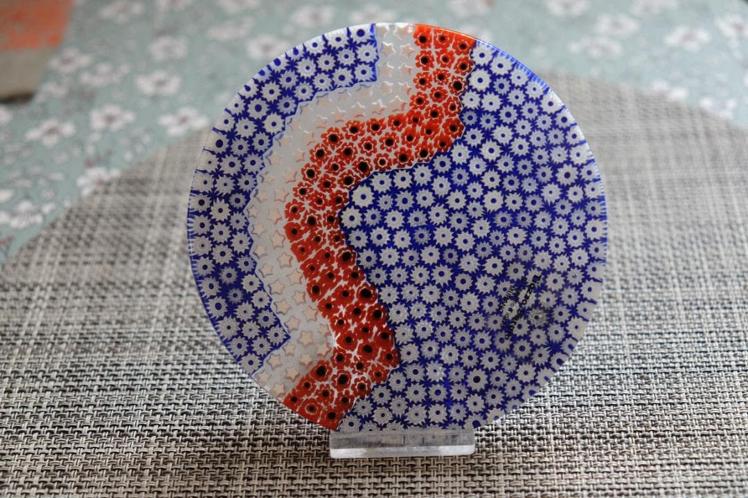 ベネチアンガラス ミルフィオリ プレート/検索/エルコーレモレッティ/江波冨士子