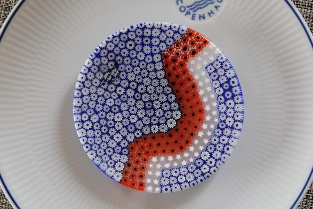 ベネチアンガラス ミルフィオリ プレート/検索/エルコーレモレッティ/江波冨士子