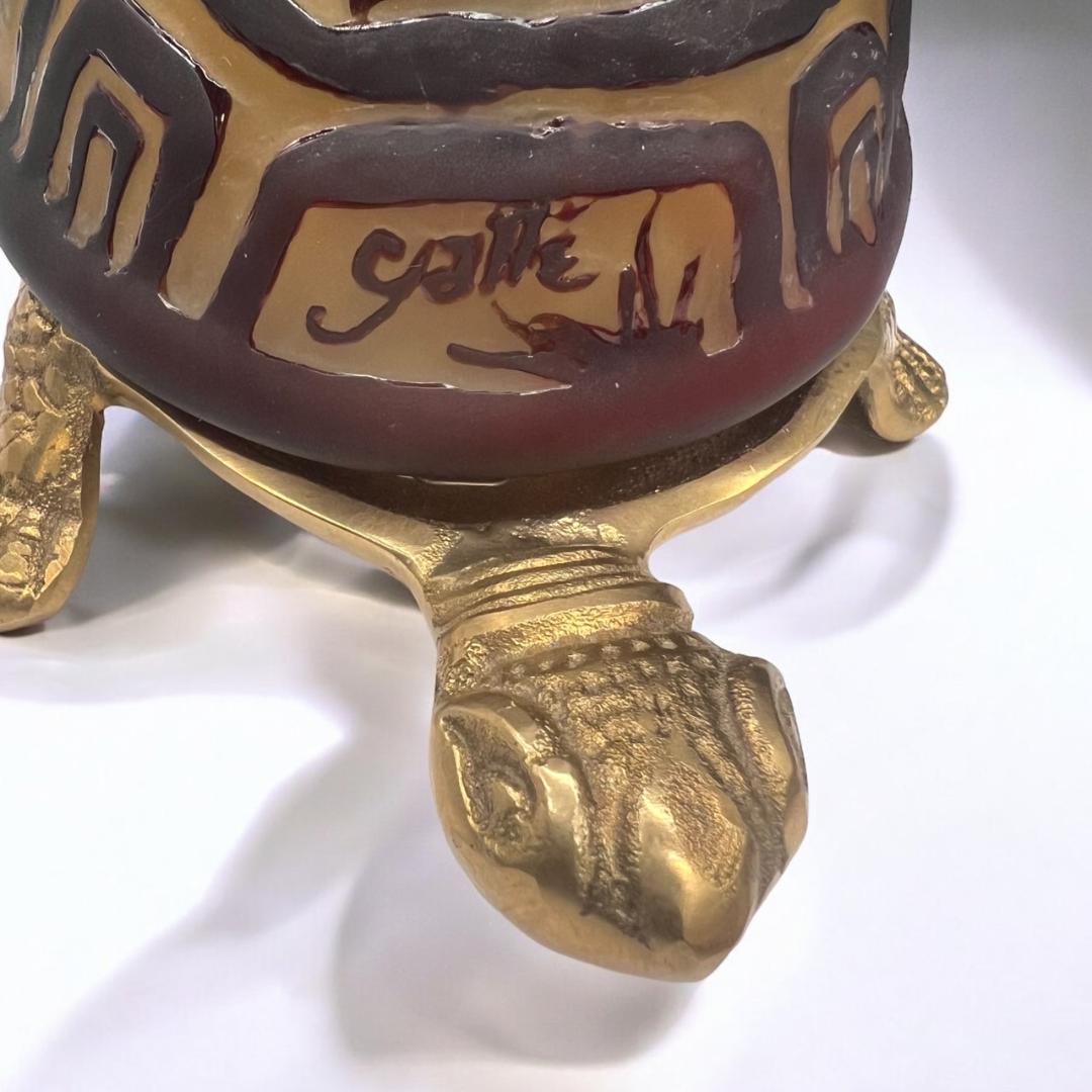 ◆証明書付◆Emile Galleエミールガレ　亀　卓上ランプ　カメオ彫り