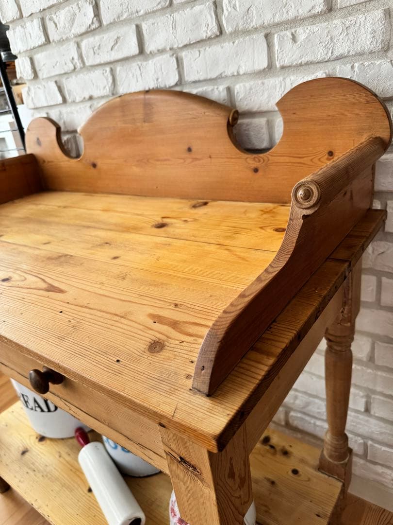 アンティーク　オールドパイン　カウンター テーブル 洗面台　イギリス　フランス