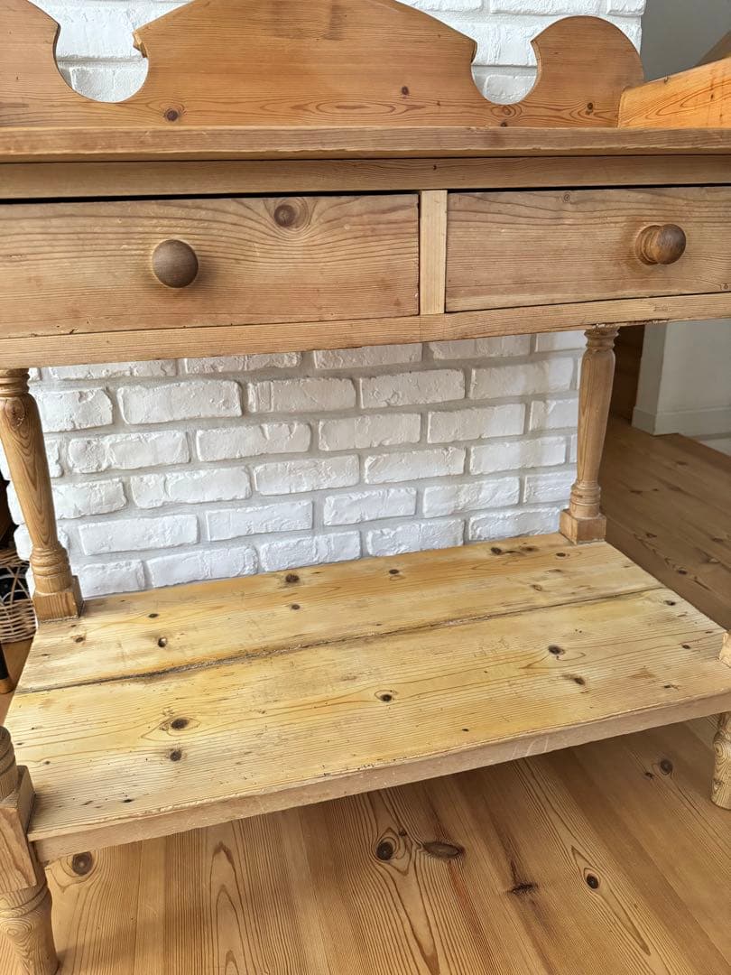 アンティーク　オールドパイン　カウンター テーブル 洗面台　イギリス　フランス