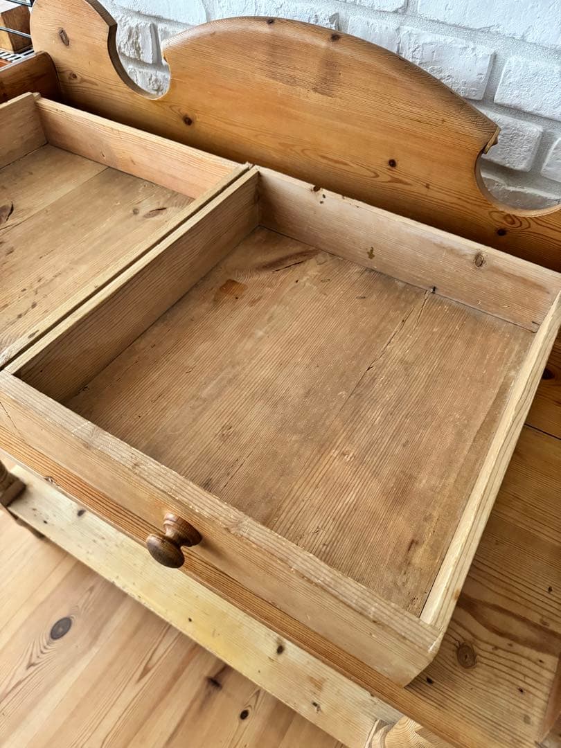 アンティーク　オールドパイン　カウンター テーブル 洗面台　イギリス　フランス