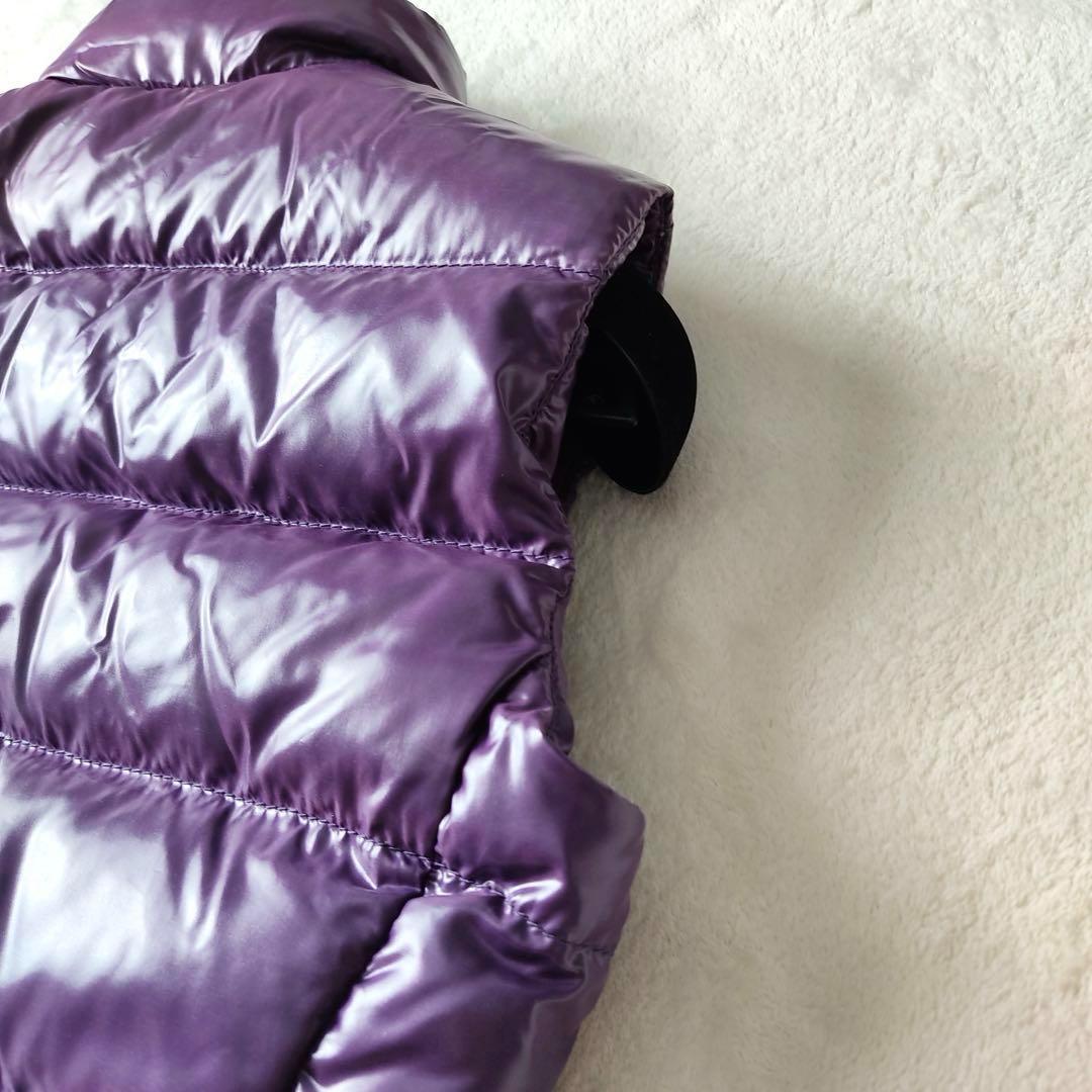 希少カラー✨Y2K モンクレール シャイニー ダウンベスト パープル ロゴ