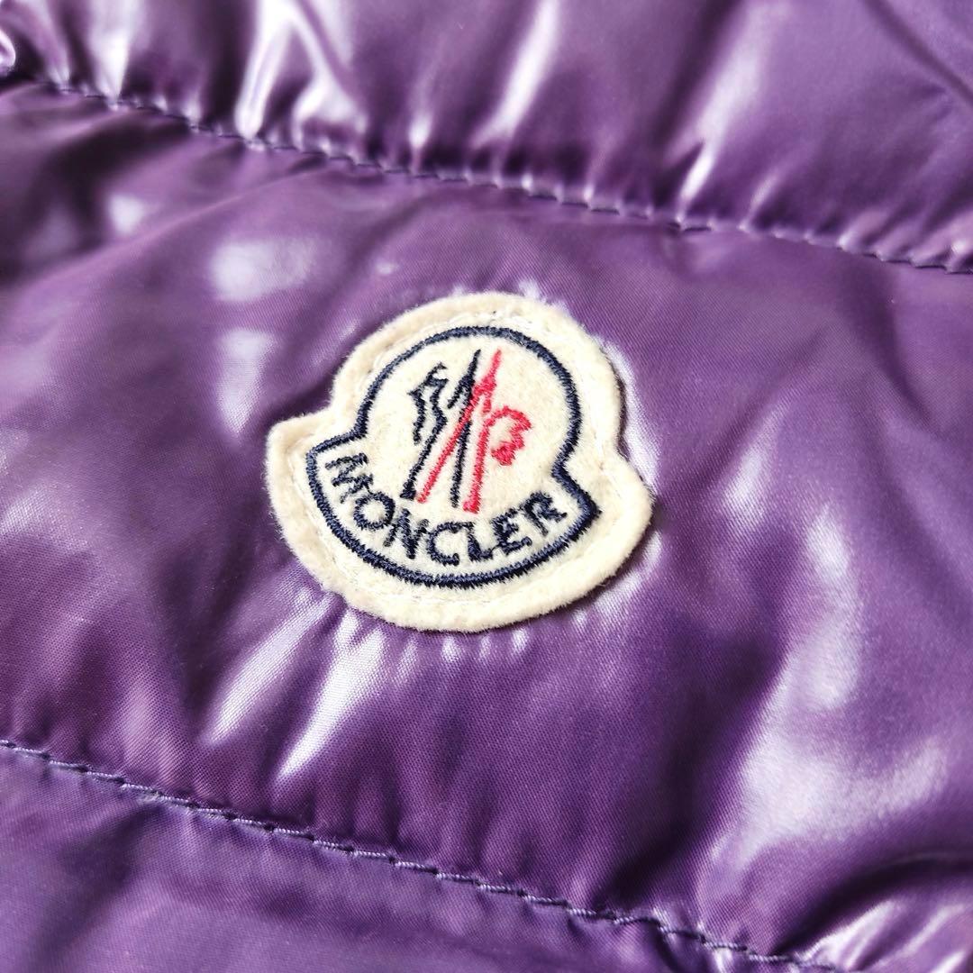 希少カラー✨Y2K モンクレール シャイニー ダウンベスト パープル ロゴ