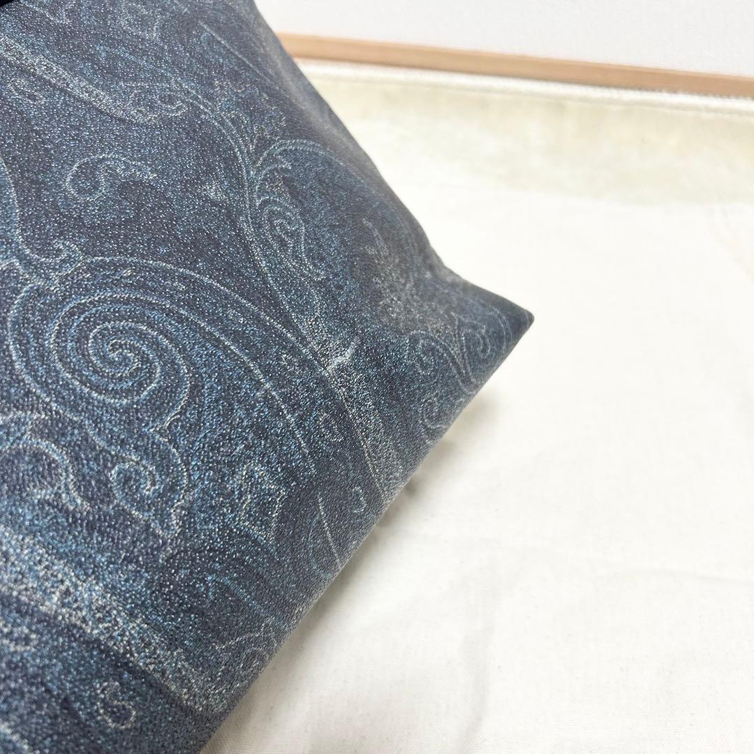 希少　エトロ　ETRO トートバッグ　ペイズリー柄　黒　PVCレザー　A4収納