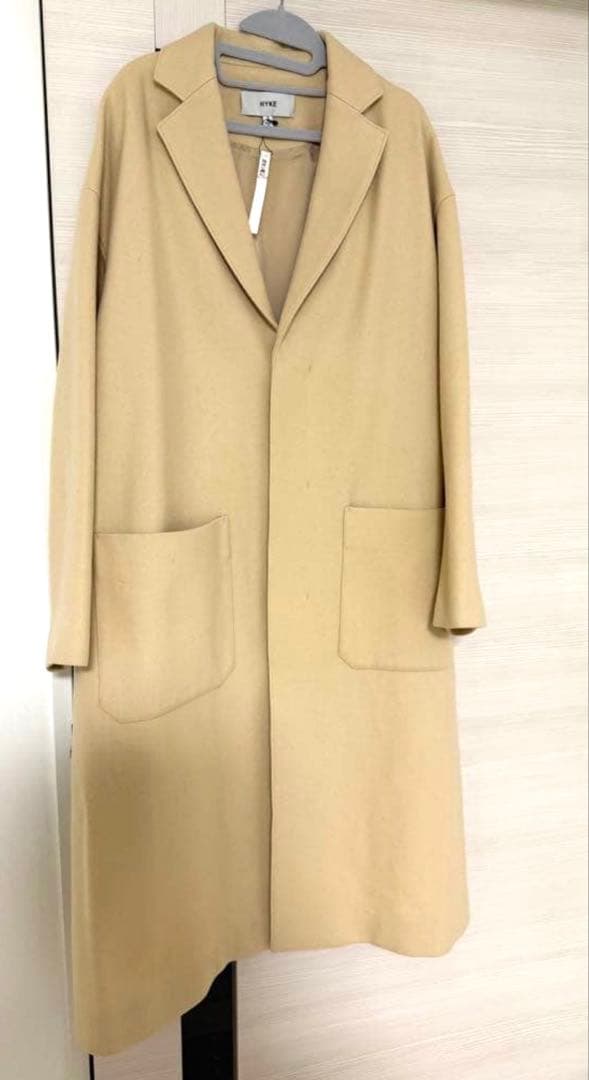 HYKE ハイクウールショップコート　エクリュ／貴重