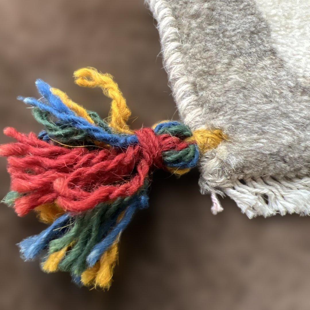 ペルシャギャベ　ペルシャ　手織　40×40 イラン　ウール　ネコ