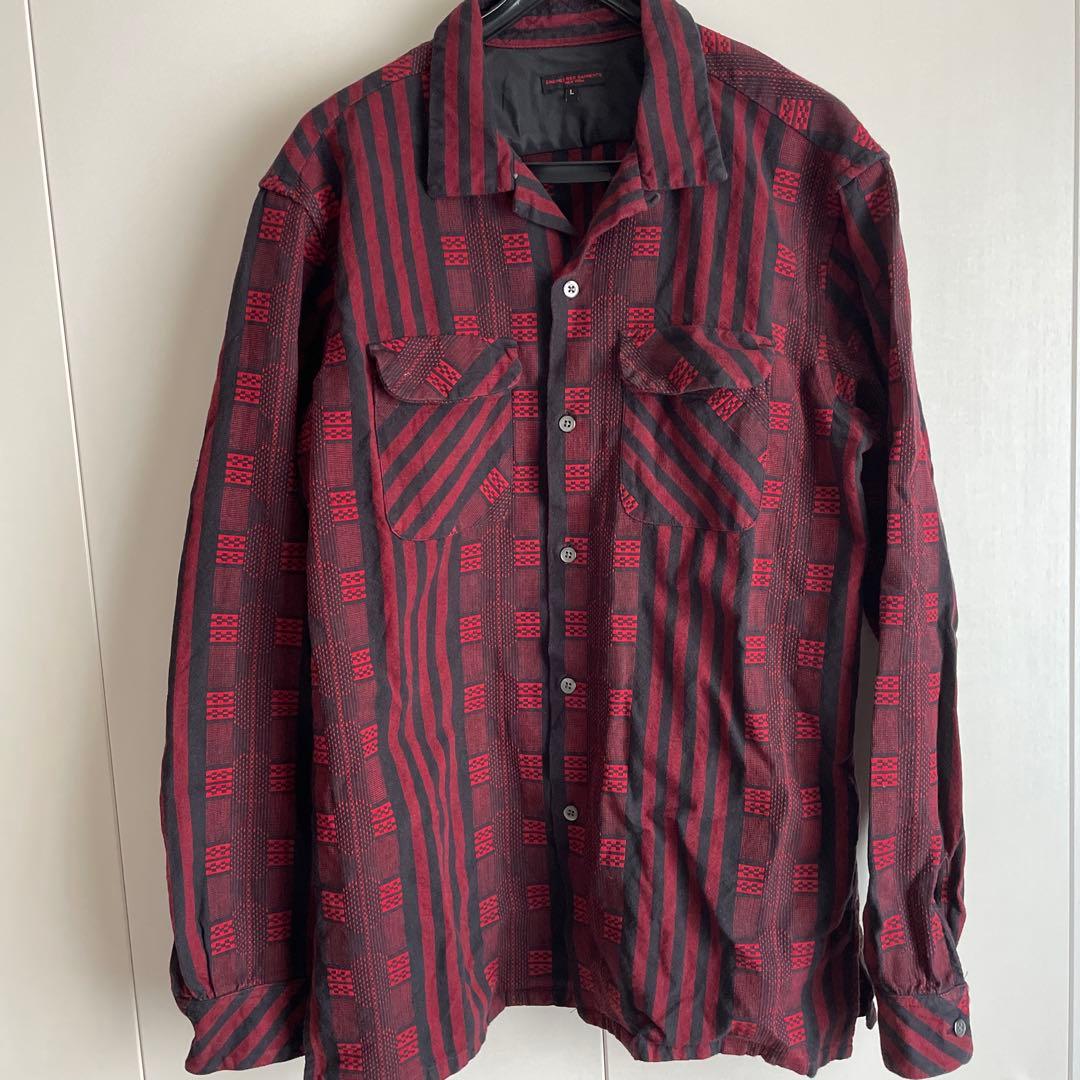 エンジニアードガーメンツ USA開襟チェック長袖シャツ