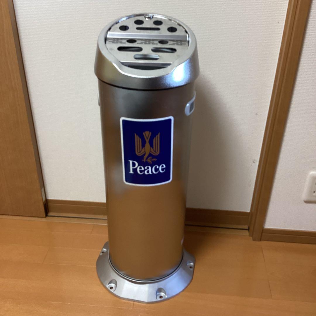 【レア】Peace ピース柄 スタンド灰皿／屋外用 灰皿 スモーキングスタンド