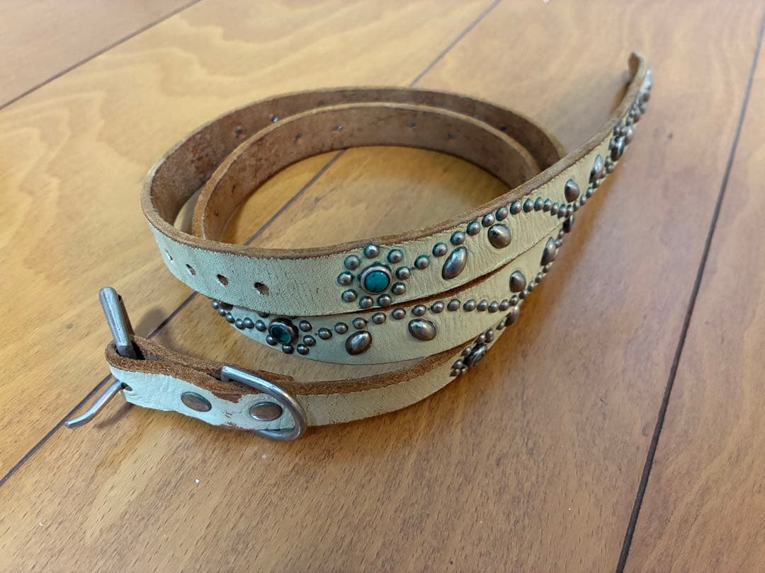34 ＨＴＣ スタッズ　ベルト　ナロー　narrow belt ターコイズ