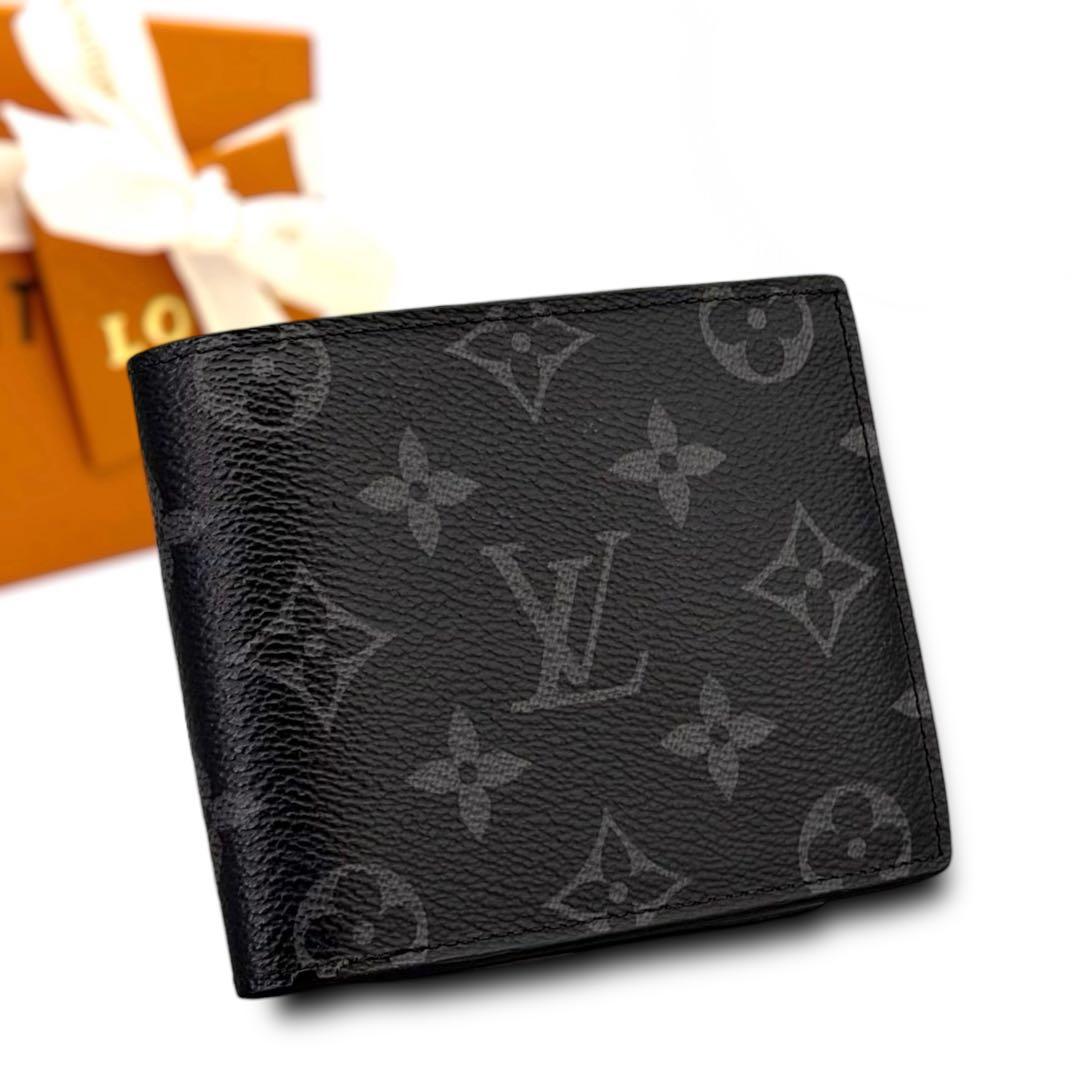 ルイヴィトン　エクリプス　モノグラム　ポルトフォイユ　マルコ　財布　二つ折り財布