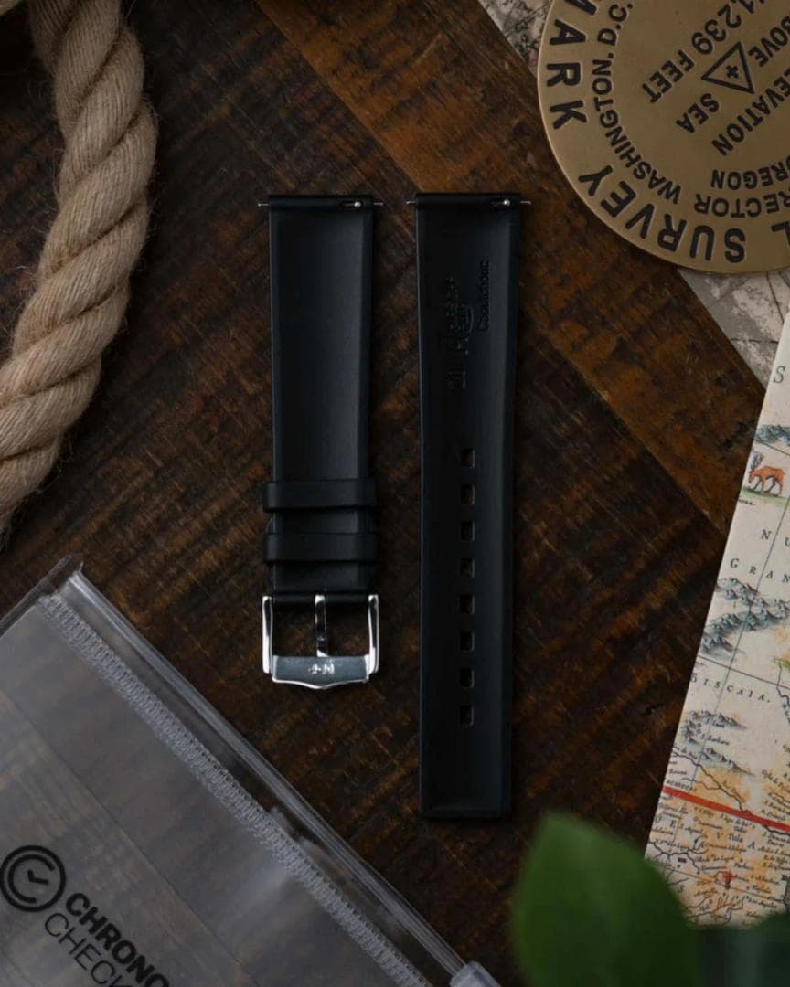 ヒルシュ・ピュアHIRSCH Pure(ラグ幅20ミリLサイズ)ブラック+黒尾錠