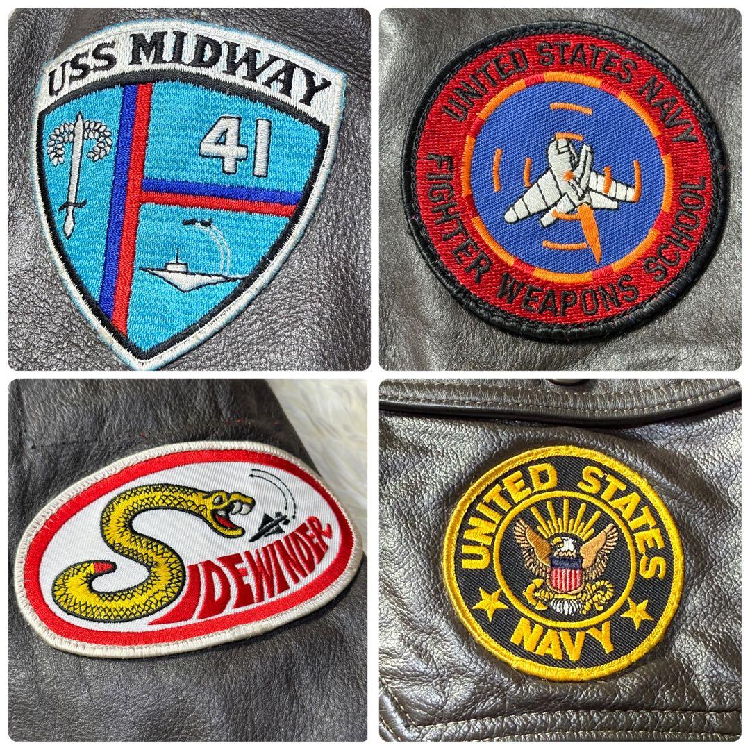 70s 米軍実物 G-1 USN BRILL BROS 黒タグ TOP GUN